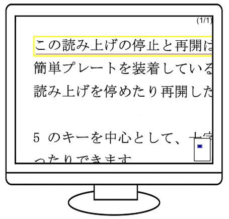 画面写真:拡大読書機の画面