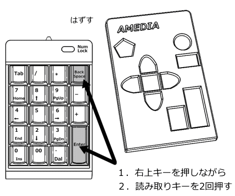 イラスト:通帳スキャンのキー表示