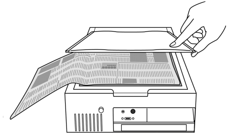 イラスト:新聞を読み取っているところ